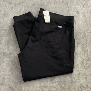FIGS Scrub Pants Womens XXL Petite Zamora 2.0 Joggers Performance Medical Black
